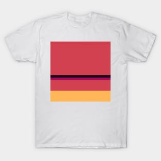 A pleasant incorporation of Licorice, Jazzberry Jam, Brick Red, Dark Peach and Butterscotch stripes. T-Shirt